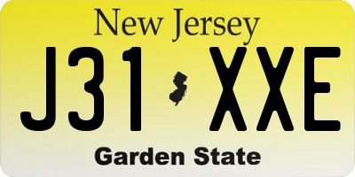 NJ license plate J31XXE