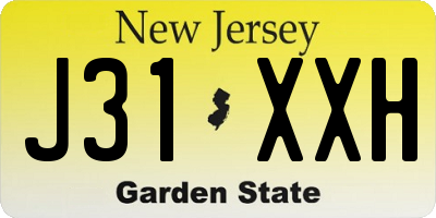 NJ license plate J31XXH