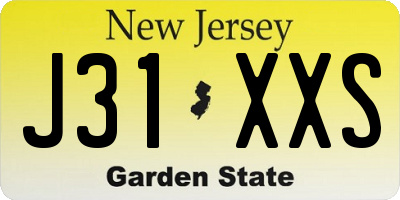 NJ license plate J31XXS