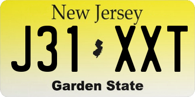 NJ license plate J31XXT