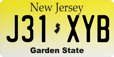 NJ license plate J31XYB