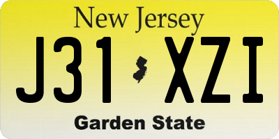 NJ license plate J31XZI