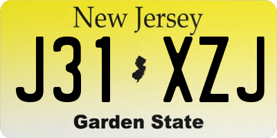 NJ license plate J31XZJ