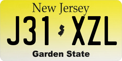 NJ license plate J31XZL