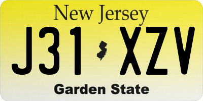 NJ license plate J31XZV