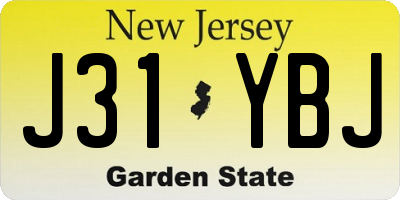 NJ license plate J31YBJ