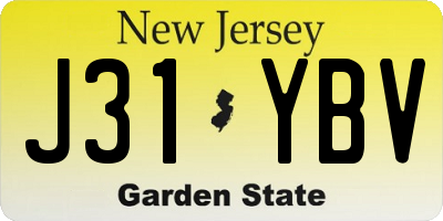 NJ license plate J31YBV