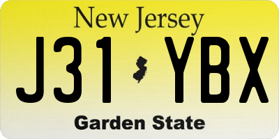 NJ license plate J31YBX