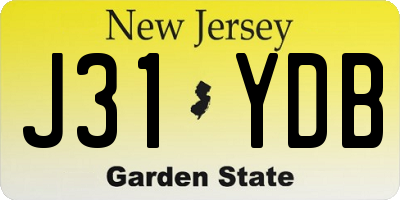 NJ license plate J31YDB