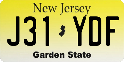 NJ license plate J31YDF