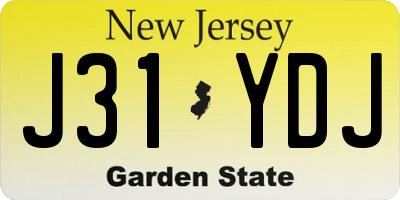 NJ license plate J31YDJ