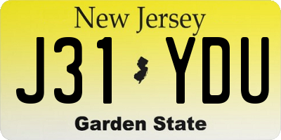 NJ license plate J31YDU