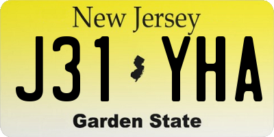 NJ license plate J31YHA