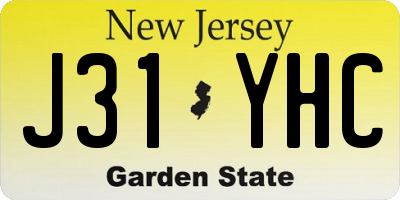 NJ license plate J31YHC