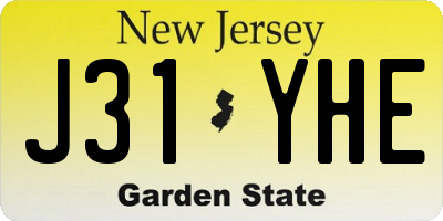 NJ license plate J31YHE