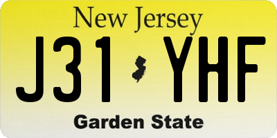NJ license plate J31YHF