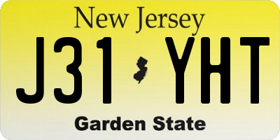 NJ license plate J31YHT