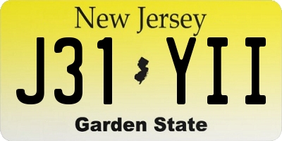 NJ license plate J31YII