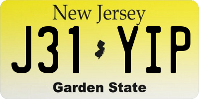 NJ license plate J31YIP