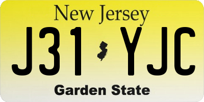 NJ license plate J31YJC