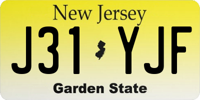 NJ license plate J31YJF
