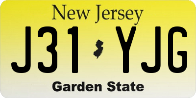 NJ license plate J31YJG