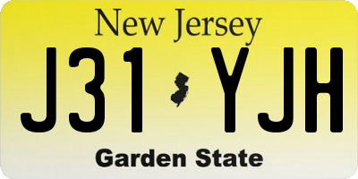 NJ license plate J31YJH