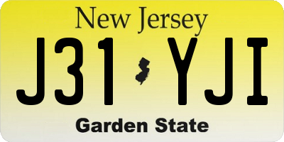 NJ license plate J31YJI