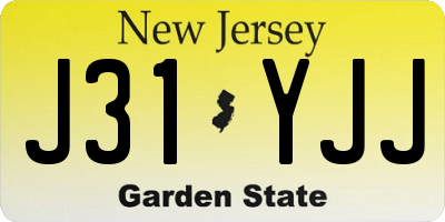 NJ license plate J31YJJ