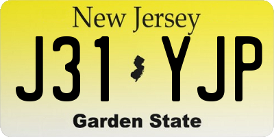 NJ license plate J31YJP