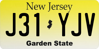 NJ license plate J31YJV