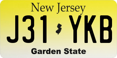 NJ license plate J31YKB