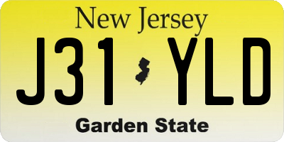 NJ license plate J31YLD
