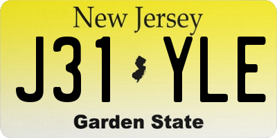 NJ license plate J31YLE