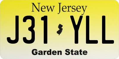 NJ license plate J31YLL