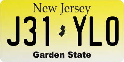 NJ license plate J31YLO