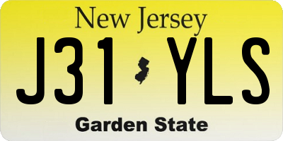 NJ license plate J31YLS