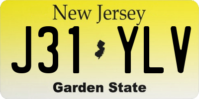 NJ license plate J31YLV