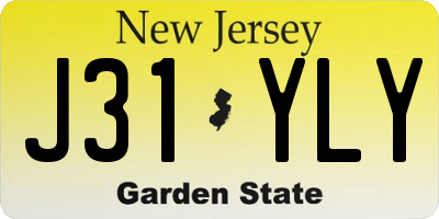 NJ license plate J31YLY