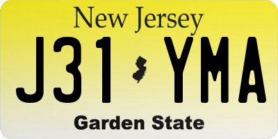 NJ license plate J31YMA
