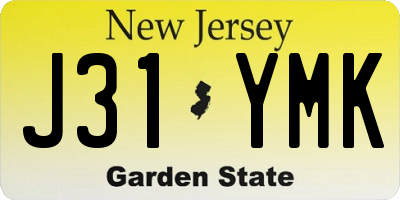 NJ license plate J31YMK