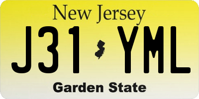NJ license plate J31YML