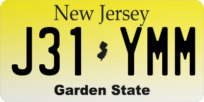NJ license plate J31YMM