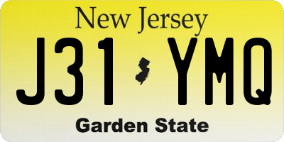 NJ license plate J31YMQ