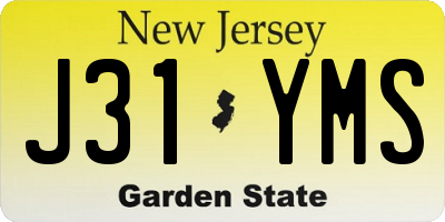 NJ license plate J31YMS