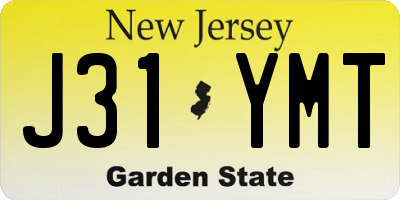 NJ license plate J31YMT