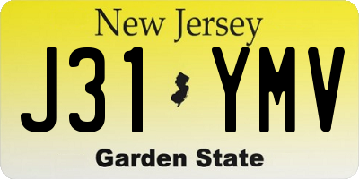 NJ license plate J31YMV
