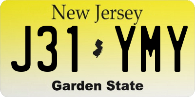 NJ license plate J31YMY