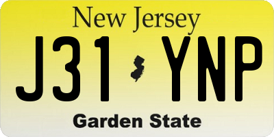 NJ license plate J31YNP