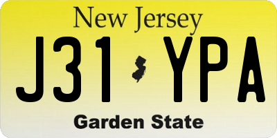 NJ license plate J31YPA